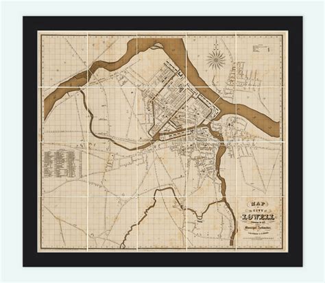 Old Map Of Lowell Massachusetts 1841 Vintage Map By Oldcityprints