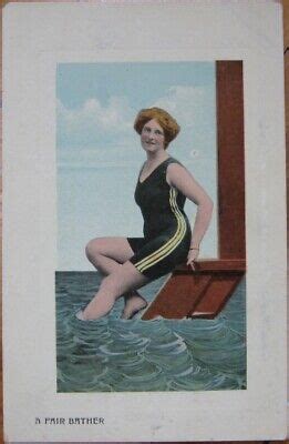Risque Postcard Bathing Beauty A Fair Bather Ebay