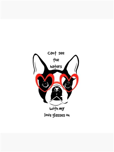 Cant See The Haters Boston Terrier Love Glasses Poster By Fllofwndr