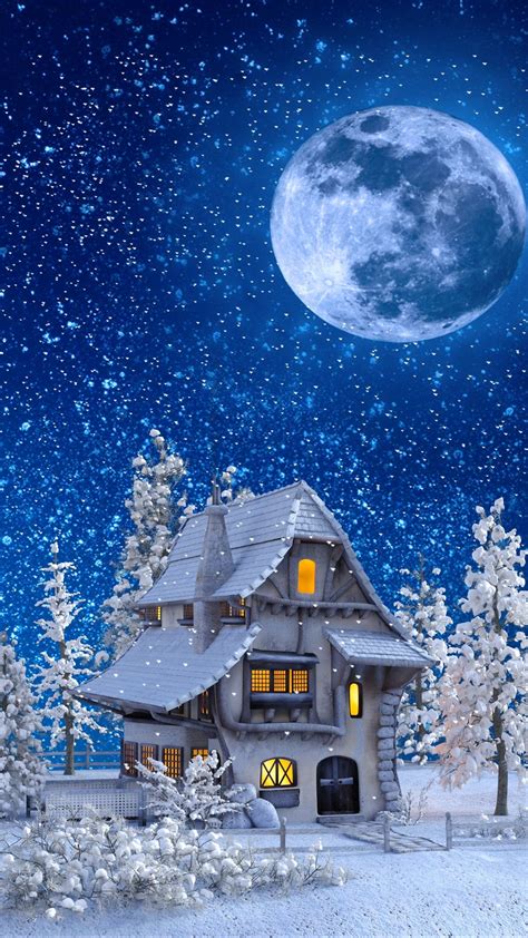 Full Moon Winter Wallpapers On Wallpaperdog