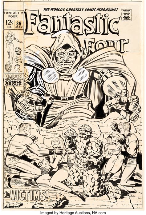 Jack Kirby And Joe Sinnott Fantastic Four 86 Cover Original Art Lot