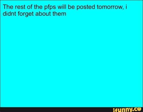 The Rest Of The Pfps Will Be Posted Tomorrow I Didnt Forget About Them Ifunny Memes