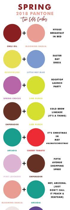 Spring 2018 Pantone Color Combinations By Erika Firm Pretty Color