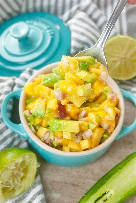 Not only is this salsa super fresh but also super quick and easy to put together. Mango Avocado Salsa | Bright Roots Kitchen