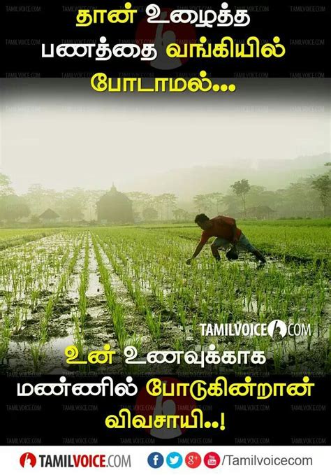 Pin By Ks On Tamil Status Agriculture Quotes Farmer Quote Photo