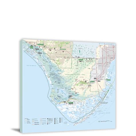 Everglades National Park Map 2019 Canvas Wrap