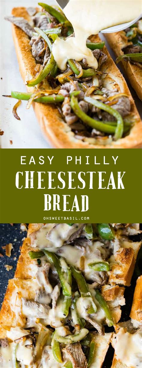 1 loaf french bread cut in half lengthwise. Easy Philly Cheesesteak Bread - Oh Sweet Basil
