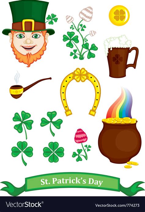 Saint Patricks Day Symbols St Patrick S Day Symbol Stock Vector