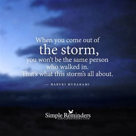 Storms don't come to teach us painful lessons, rather they were meant to wash us clean. The storm brings forth the new by Haruki Murakami | McGill ...