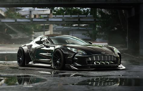 Wallpaper Aston Martin Black Tuning Future Supercar One 77 By