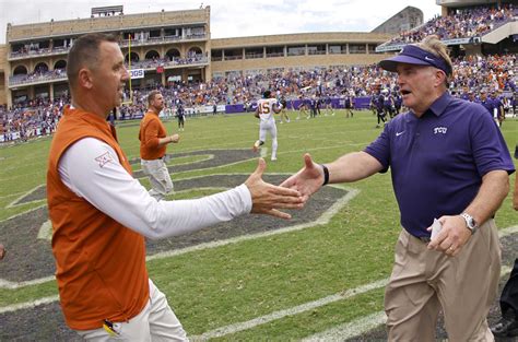 Gary Patterson Attends Game In Texas Gear Signaling He S All In With The Longhorns