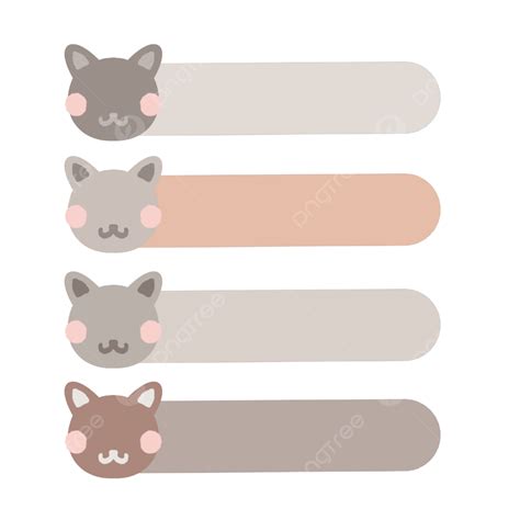Gambar Nama Tag Dengan Desain Kucing Lucu Tag Nama Menandai Stiker