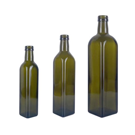 Wholesale 250ml Dark Green Olive Oil Bottle 500ml Square Olive Oil