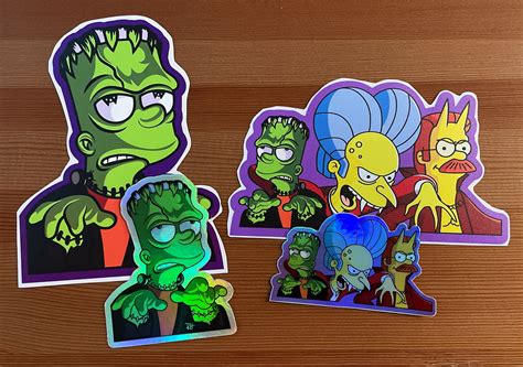 Halloween Simpson Sticker Pack With Dracula Burns Devil Etsy