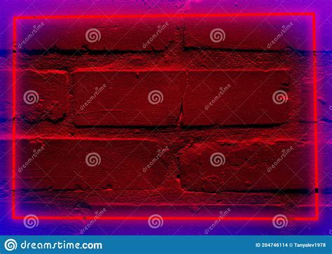 Brick Wall Illuminated Night Cement Design Neon Material Disco Wallpaper Close Surface Abstract
