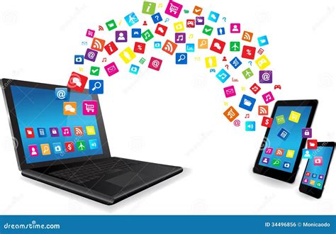 Laptop Tablet Pc And Smart Phone With Apps Royalty Free Stock Image