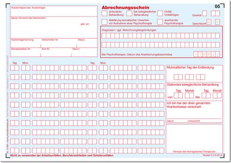 Abrechnungsschein / Überweisungsschein Muster 5 und 6