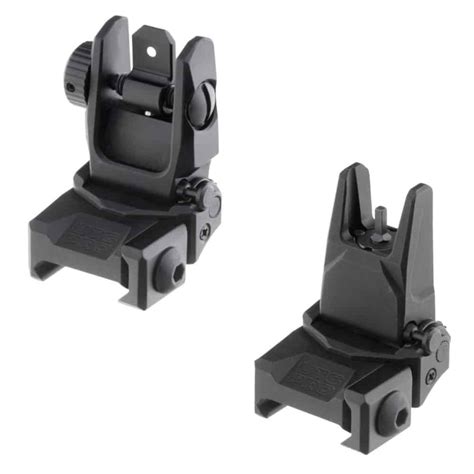 Utg Pro Flip Up Front And Rear Iron Sight Kit For Ar 15