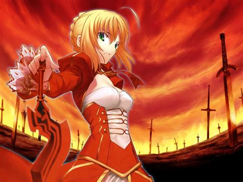 Download Saber Fate Series Red Saber Anime Fateextra 4k Ultra Hd