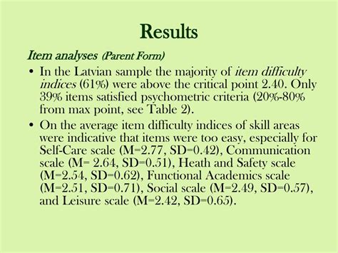 Ppt Adaptation Of Adaptive Behavior Assessment System Abas Ii