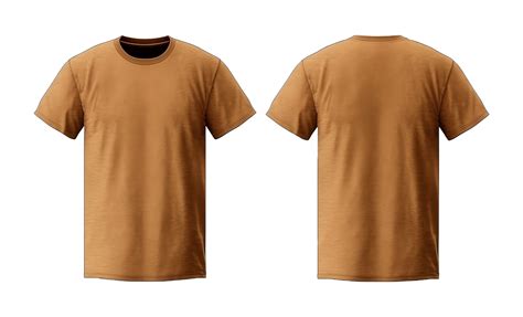 Plain Brown T Shirt Mockup Template With Views Front And Back