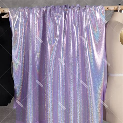 Iridescent Light Purple Stretch Metallic Lame Fabric Oneyard
