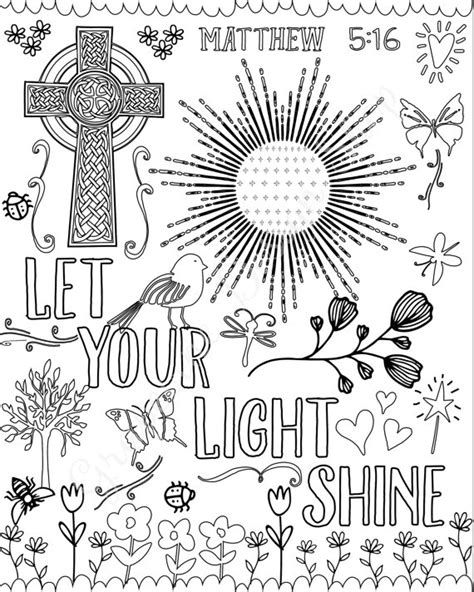 A coloring page that reminds children to let their light shine. Pin on k