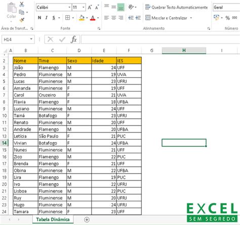 Como Criar Uma Tabela Dinamica No Excel Images
