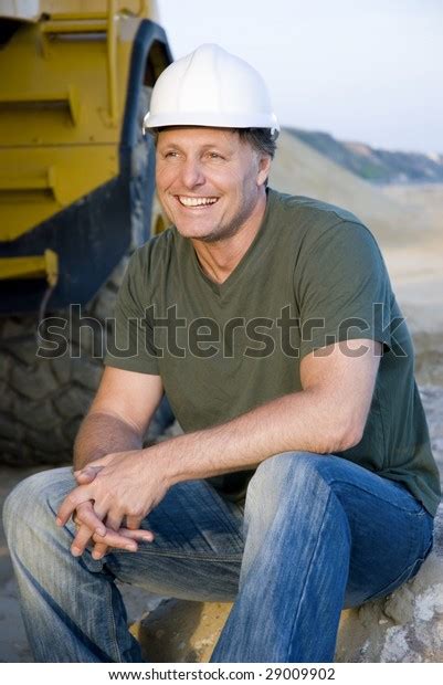 Portrait Handsome Smiling Construction Worker Stock Photo 29009902