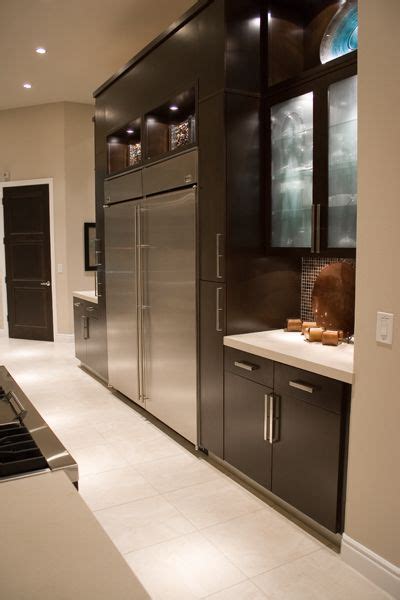 In the past, stained natural wood cabinets dominated every kitchen. Alder wood :: Alpha (slab) doors #kitchens #cabinets ...