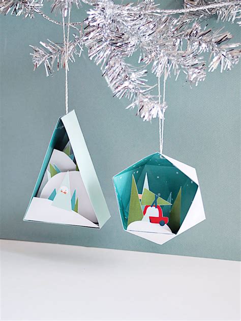 3d Christmas Ornaments 2 4 In A Set Printable Paper Crafts