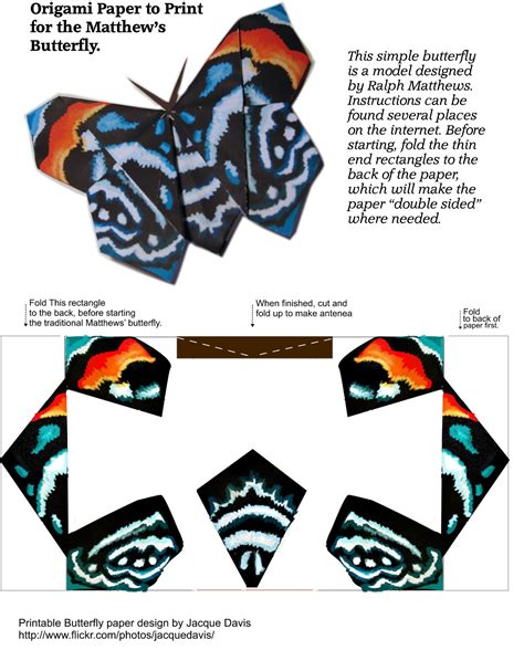 Origami Butterfly Template | Free Printable Papercraft ...