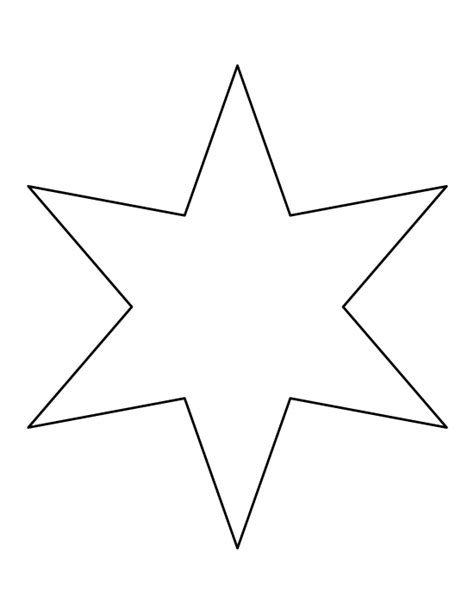 Printable Six Pointed Star Template Star Template Printable Patterns