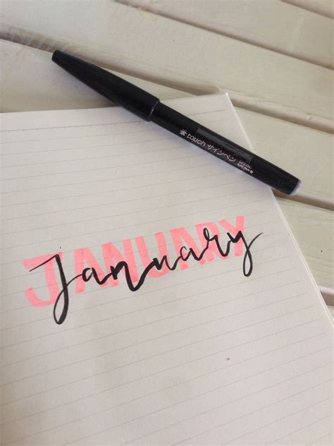 January Calligraphy Ideas January Bullet Journal Hand Lettering