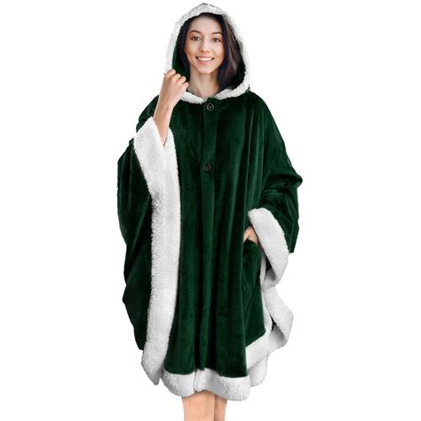 Pavilia Angel Wrap Hooded Blanket Wearable Blanket Women Cozy Poncho Wrap Throw For Adult