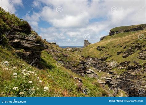 St Nectan S Waterfall Tintagel Trevillet River Stock Photo Image Of