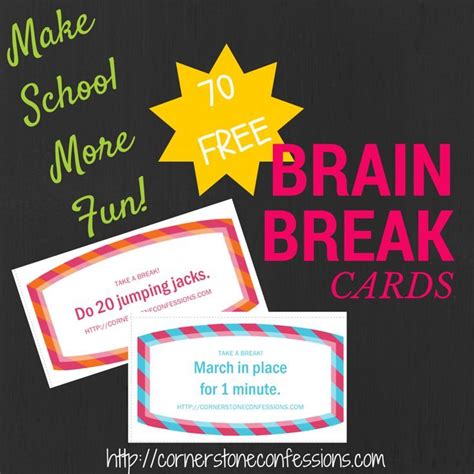 Make School More Fun with These FREE Brain Break Cards ...