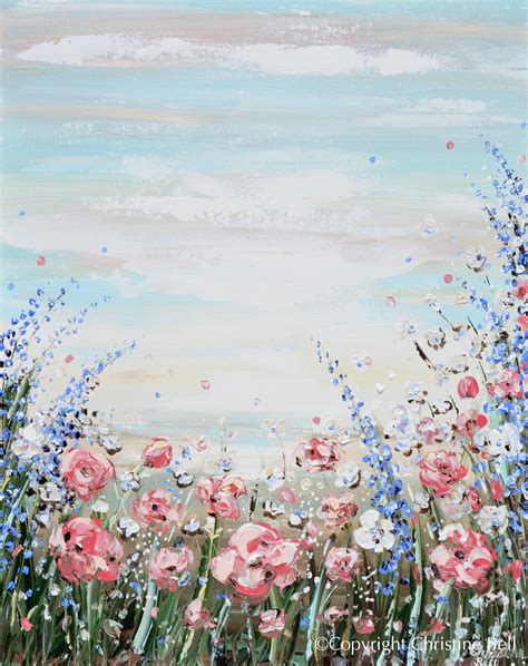 Found Hope Original Art Abstract Floral Wildflowers Painting Textured