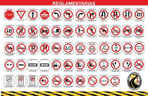 Various Road Signs Are Shown In Red White And Black With The Words