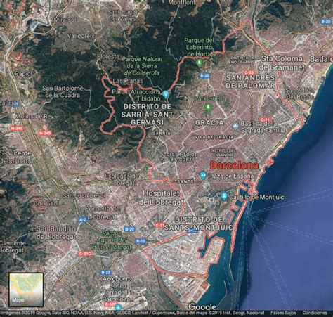 This city map of barcelona shows the ten districts which make up the city. Map of Barcelona city (from Google maps 2019). | Download Scientific Diagram