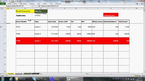 Simple Excel Bookkeeping Template Youtube