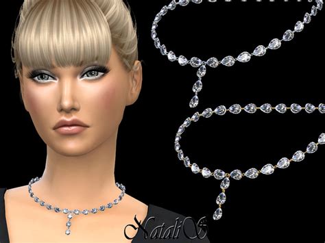 The Sims Resource Natalispear Cut Diamond Necklace 002