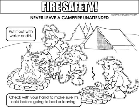 Campfire Safety Coloring Fire Safety