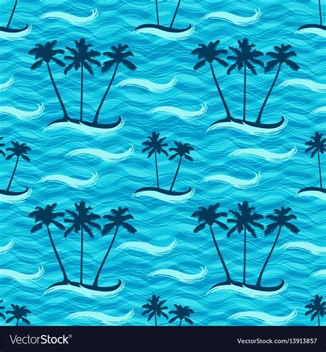 Tropical Island Seamless Pattern Royalty Free Vector Image