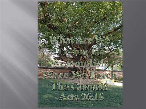 What Are We Trying To Accomplish When We Teach The Gospel Acts 2618