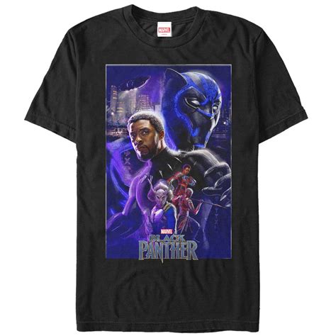 Marvel Mens Marvel Black Panther 2018 Character Collage Graphic Tee