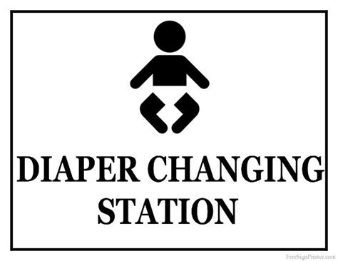 Printable Diaper Changing Station Sign Diaper Changing Station