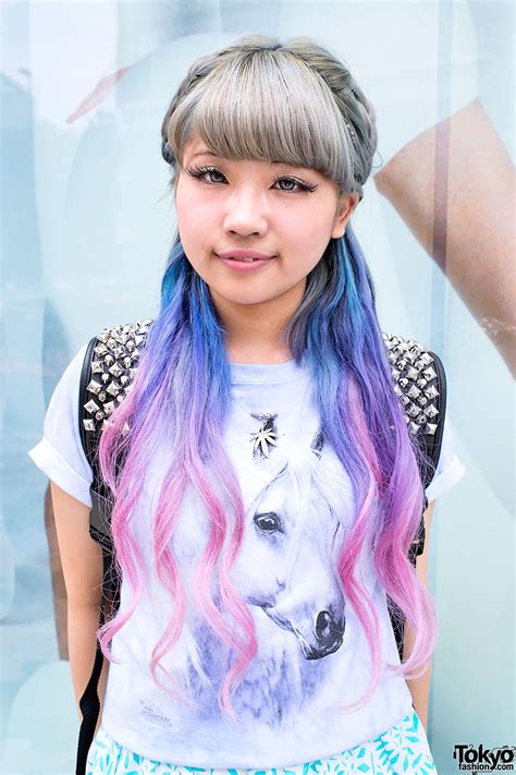 ☯miaw☯ Aspiring Japanese Singer W Dip Dye Hair And Clear Backpack In