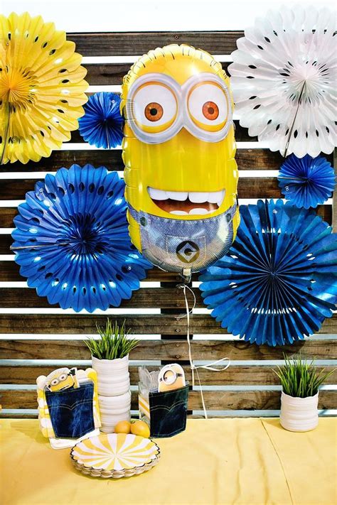 Modern And Bright One In A Minion Themed Birthday Party Minion