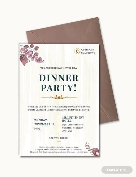 23 Dinner Invitation Card Templates Psd Ai Word